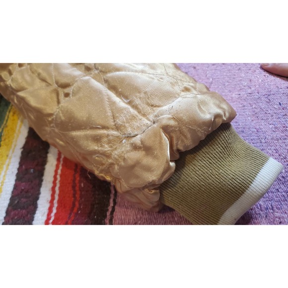 Y2K Vintage JLO Jennifer Lopez White and Gold Bomber Reversible Jacket M - Picture 8 of 9